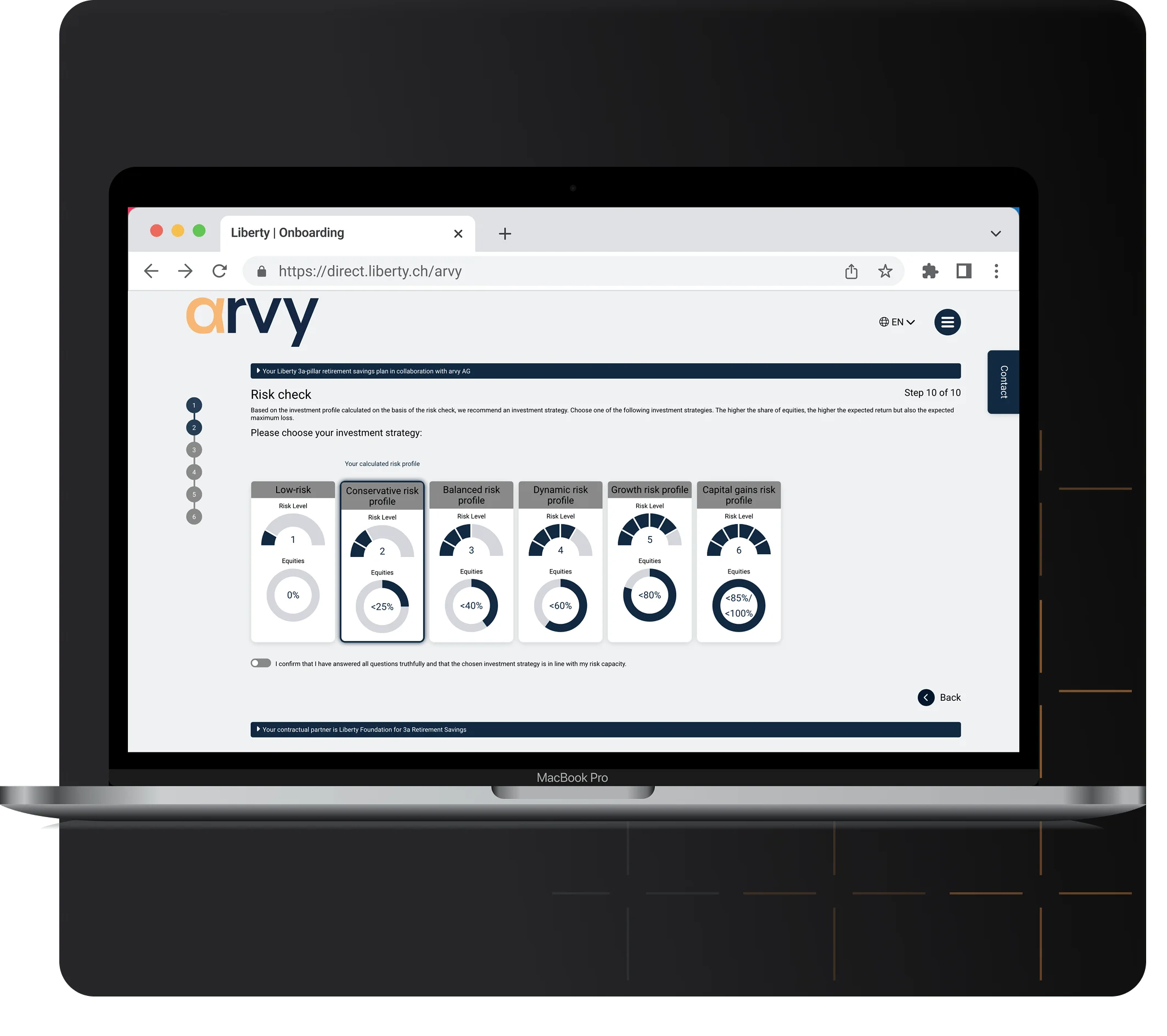 arvy 3a risk profiles desktop