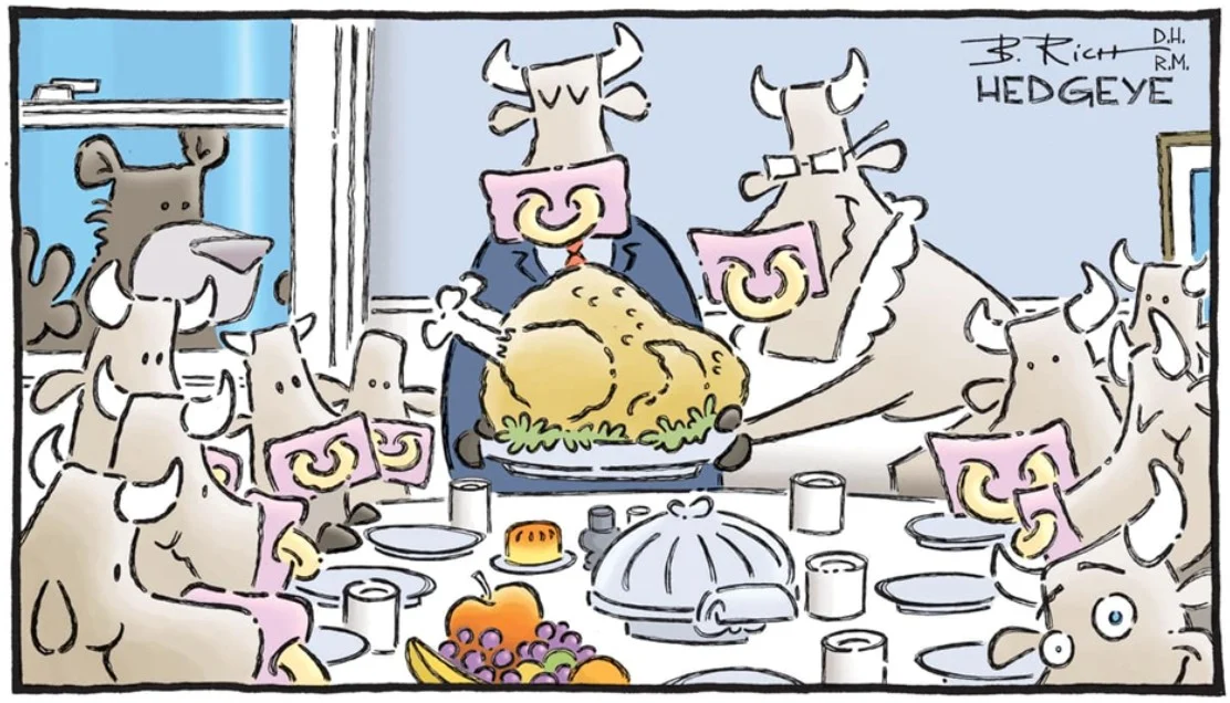 Stock bulls enjoy their Thanksgiving turkey this year - the bear is left behind