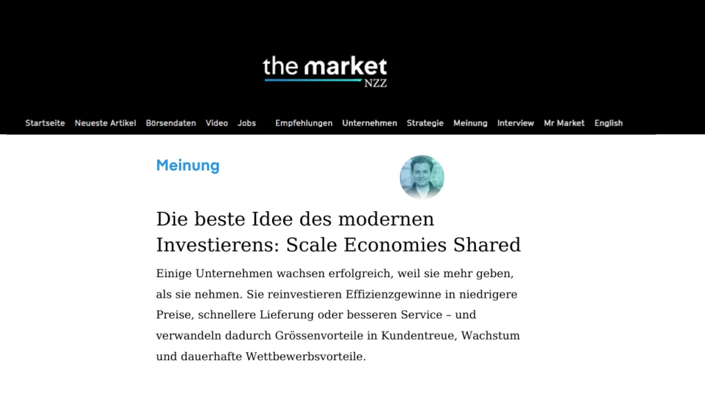 Die beste Idee des modernen Investierens: «Scale Economies Shared»