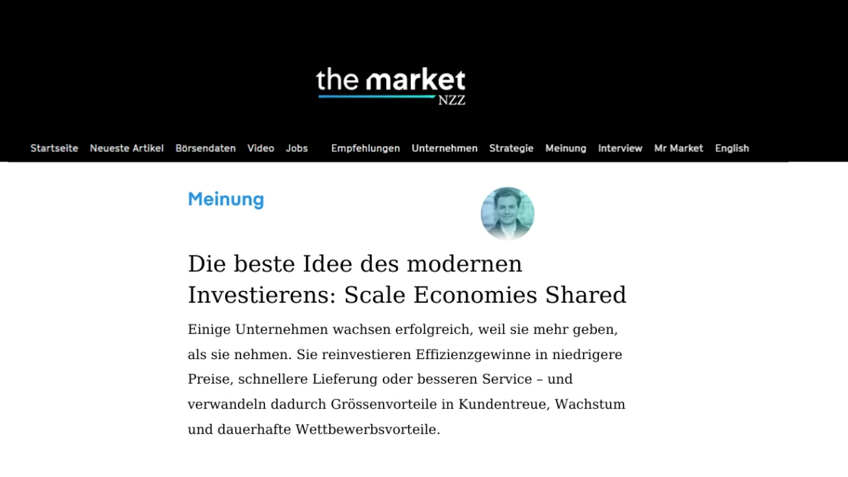 Die beste Idee des modernen Investierens: «Scale Economies Shared»