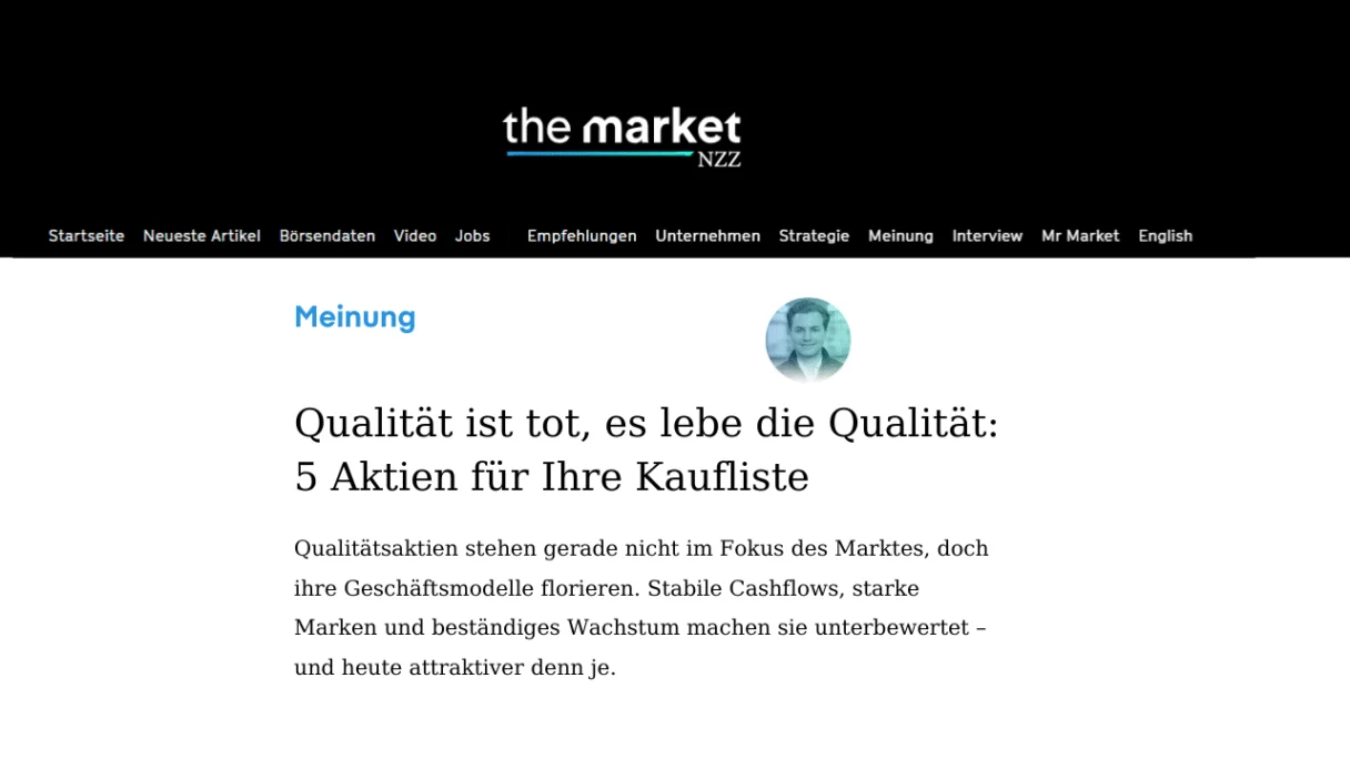 Qualität ist tot, es lebe die Qualität: Fünf Aktien für Ihre Kaufliste